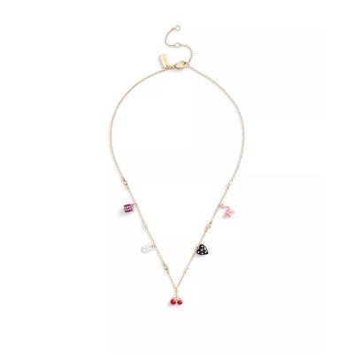 蔻驰(COACH)女款复古迷你马车吊坠链条项链时尚百搭配饰Coach品牌