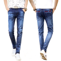 新款男士牛仔裤韩版男式牛仔裤男修身小脚弹力裤学生潮流男装