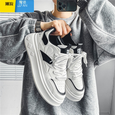 聚范男鞋夏季潮流百搭低帮休闲板鞋厚底增高小白潮鞋网红