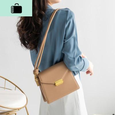 奶油小方/单肩斜跨气质女包金属锁扣方包百搭文艺20新款NEW LAKE女斜挎包