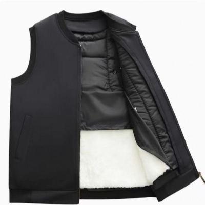 举翼王子羊毛马甲男皮毛一体背心马夹爸爸装秋冬季保暖加厚棉坎肩