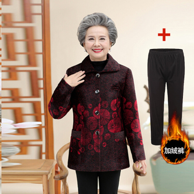 迪鲁奥(DILUAO)中老年秋冬装外套60妈妈装70岁老人棉袄奶奶棉衣外婆冬装品牌女装