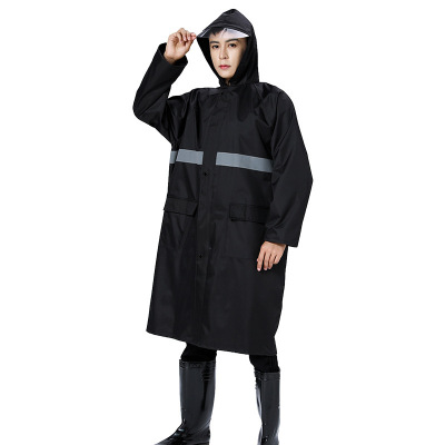 陇步昇 L-BS1118X 长款 连体式 雨衣 (计价单位:件) 黑色