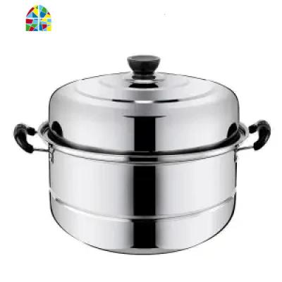 不锈钢蒸锅一层四层 加厚蒸笼蒸格汤锅双层煤气电磁炉蒸锅具 FENGHOU 一层加厚蒸锅-32cm 16cm