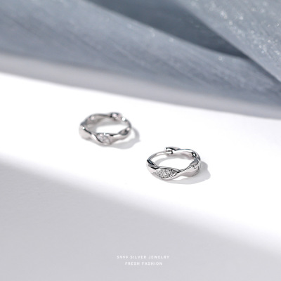 s999足银莫比乌斯耳环女轻奢简约轻奢感设计冷淡风纯银耳饰可代发送女朋友老婆情人节七夕生日礼物
