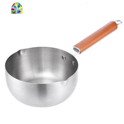 不锈钢雪平锅不粘锅张亮麻辣烫商用煤气炉电磁炉锅五谷渔粉锅 FENGHOU 木柄20(煤气电磁炉)带磁430材质汤锅