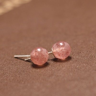 气质银饰简约百搭纯银耳钉女不过敏养耳洞耳饰时尚纯天然水晶豆豆送女朋友老婆情人节七夕生日礼物