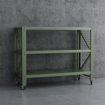 臻远ZYJJ-HJ-073可移动货架库房置物架带轮重型货架三层后背无网2000*700*1600mm/300kg