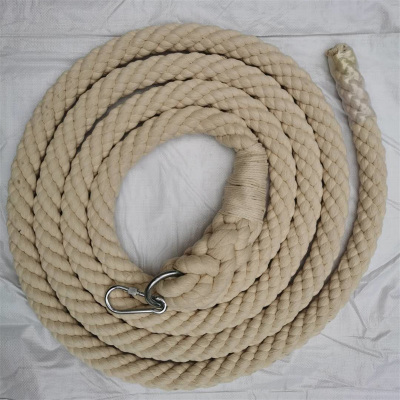 迅众 攀爬粗棉绳 战斗绳 臂力绳 带钩攀爬绳 训练健身吊绳40mmX5米+挂钩+镀锌圈