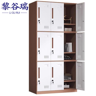 黎谷瑞 更衣柜 九门90*40*185cm 台(咖白套色)