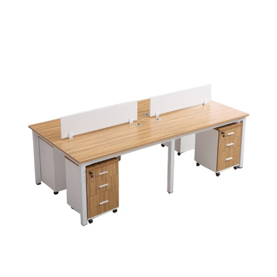 易企采 四人位含活动柜不含椅240*120CM办公家具职员办公桌简约单人办公桌工位桌屏风卡座办公室桌组合