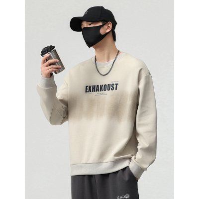 男士卫衣潮牌高级感宽松圆领长袖春秋新款重磅美式印花上衣服