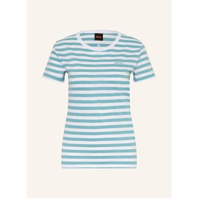 Hugo Boss女士条纹圆领T恤简约直筒设计舒适百搭