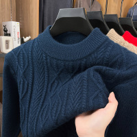 粗针加厚提花半高领男士毛衣冬季新款保暖打底针织衫男