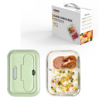 艾逸瑶选 晶萃高硼硅玻璃隔断饭盒1040ml CJ-21114