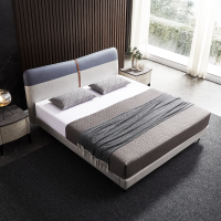 慕思现代简约布艺床主卧软包双人床科技布婚床 领结