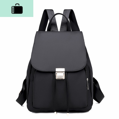 双肩包女2020新款韩版潮百搭时尚牛津布帆布书包女士小背包女包包NEW LAKE 黑色