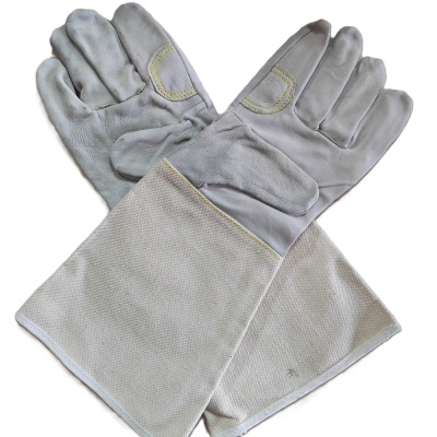 誉丰YL-5095半皮半帆布手套翻毛皮直筒袖口电焊手套