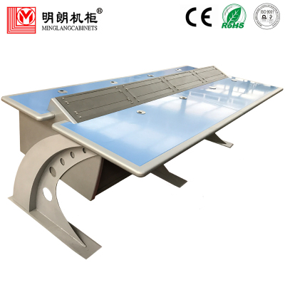 明朗机柜定制监控操作台弧形控制台指挥中心调度台彩虹腿平台安防控制台