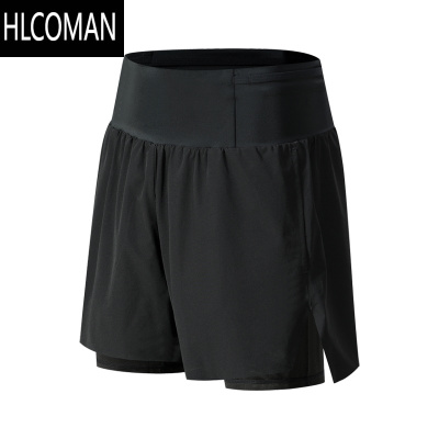 HLCOMAN专业运动跑步短裤男腰包可放手机速干裤田径马拉松竞速防磨三分裤