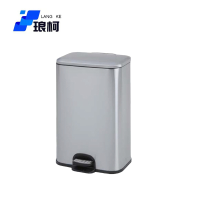 琅柯 脚踩不锈钢垃圾桶 缓降静音 50L
