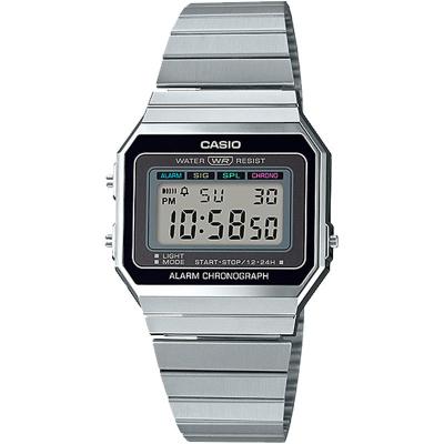 CASIO 卡西欧复古风格100米防水不锈钢男表