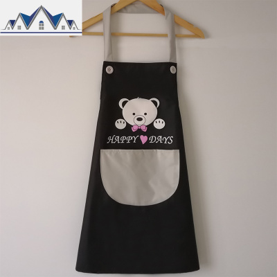 韩版时尚防水防油围裙可爱厨房情侣成人男女罩衣定制logo印字 三维工匠