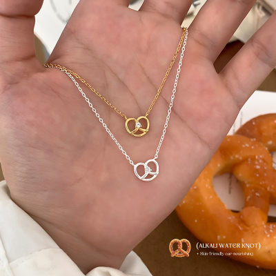 s925纯银碱水结项链女配饰秋冬韩系时尚小众锁骨链气质毛衣链送女朋友老婆情人节七夕生日礼物