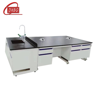 DXBG实验室工作台钢木实验台全钢中央试验边台操作台试剂架通风橱柜