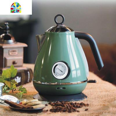 北欧复古电热水壶自动断电家用小容量烧水壶高颜值插电开水壶 FENGHOU 珍珠白色不带温度表木纹手柄