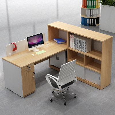 易企采 140*150*120CM单人办公桌不含椅 职员办公卡座含柜财务主管桌