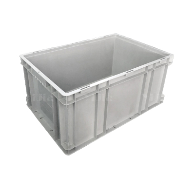 翌嘉YJ4121738 可堆式物流箱塑料周转箱塑料储物箱 无盖灰色 600*400*280