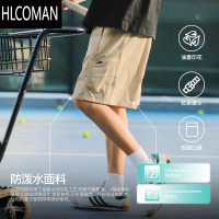 HLCOMAN吕小虎夏季油墨印花防泼水短裤男生日系复古宽松运动休闲五分裤潮