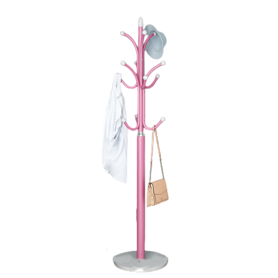 晋舰 简约衣帽架落地卧室衣架立式铁艺衣服架子家用客厅包架现代挂衣架 粉色