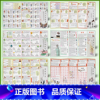 折页[6件套] 小学通用 [正版]2023中国传统民族文化折页6张 知识内容多元化 全国中小学适用 百家姓 传统节日文化