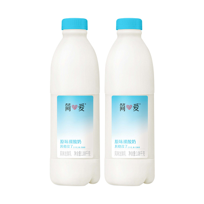 简爱原味裸酸奶(家庭装)1.08kg*2瓶(3-7天内顺丰冷链发货)