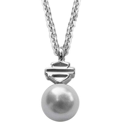 Harley Davidson女款银母贝吊坠项链 可调节链条优雅饰品