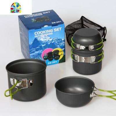 户外套锅 套锅套杯 野餐2-3人套锅 可装扁气罐炉头套锅 FENGHOU