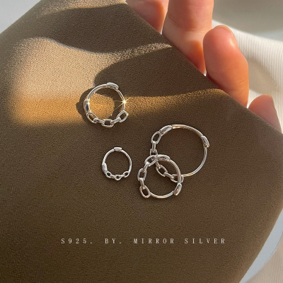 925纯银耳环2025年新款耳扣耳圈网红男女耳钉耳饰朋克ins潮送女朋友老婆情人节七夕生日礼物