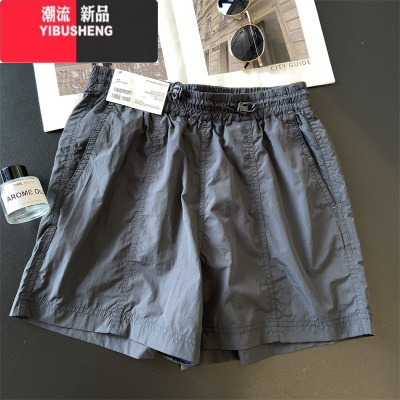 YIBUSHENG2024季新款韩版松紧腰抽绳工装运动薄款短裤吸汗速干休闲裤女