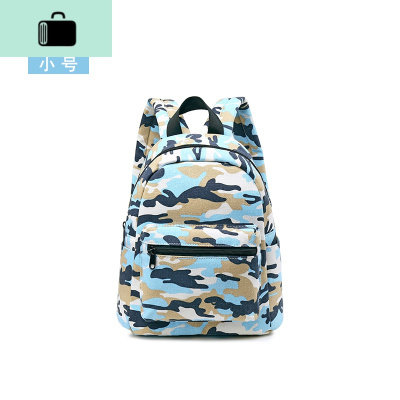 亲子双肩包帆布男女孩迷彩旅游轻便休闲儿童背包幼儿园小学生书包NEW LAKE 海军蓝小号