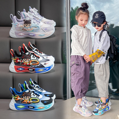 新款学生校园运动鞋男童女童休闲跑步鞋轻便透气可爱卡通童鞋_973