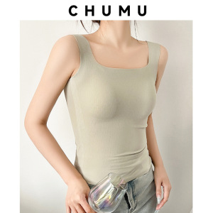 无痕吊带背心女带胸垫一体式文胸夏季薄款打底内搭美背小背心