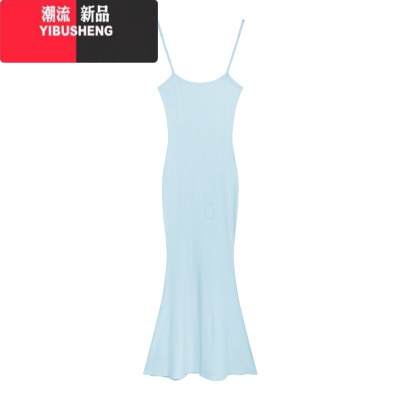 YIBUSHENG气质性感修身吊带连衣裙女季裙子显身材鱼尾裙收腰显瘦包臀长裙