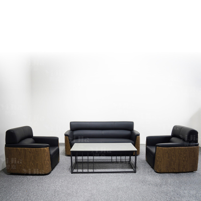 翌嘉 办公沙发会客接待沙发 西皮1+1+3+长茶几