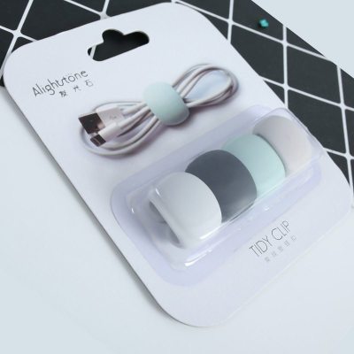 美帮汇4个装数据线充电线整理扣多功能绕线器集线器耳机固定缠绕收纳扣