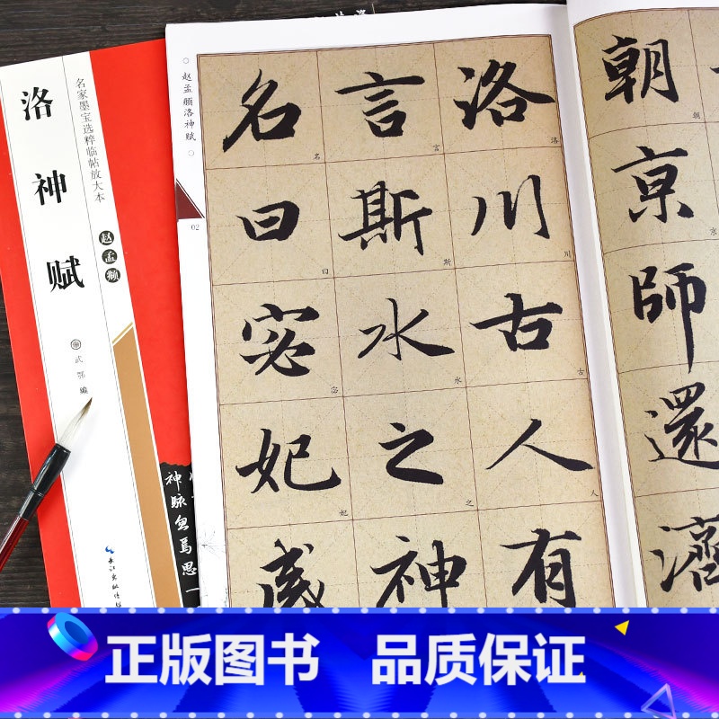 [正版]赵孟頫洛神赋 名家墨宝选粹临帖放大本武鄂 赵体赵孟俯行书毛笔字帖书法练字临摹古帖碑帖初学者习字贴米字格书籍崇文