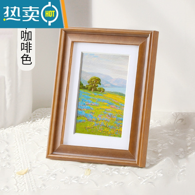 敬平实木相框摆台10寸6寸8寸B5营业执照A4装裱原木定制北欧挂墙画框7 中咖啡色 B5摆台(可放18.2*25.7cm