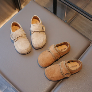 年秋季新款童鞋男童时尚潮款豆豆鞋韩版复古洋气女童休闲皮鞋