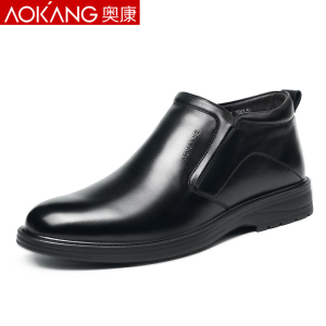 奥康棉鞋男冬季加绒保暖高帮商务休闲男士皮鞋爸爸鞋棉皮鞋